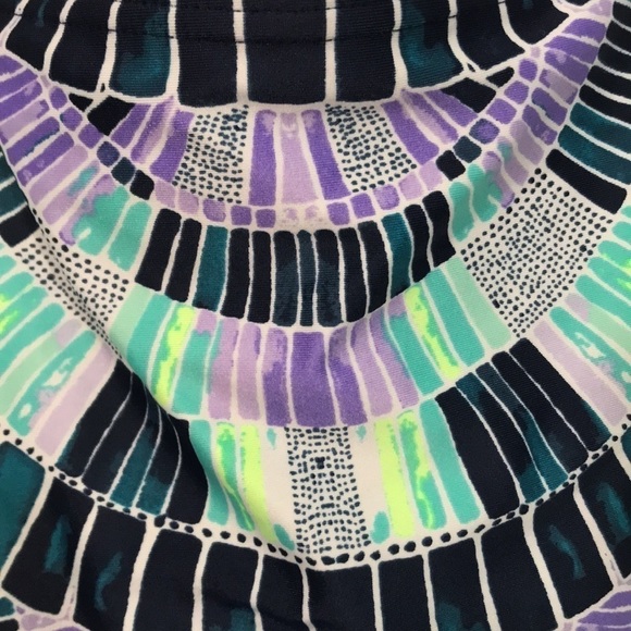 Speedo “Mosaic Maze” Relay Back Power Flex One-Piece Swimsuit size 10 - Picture 2 of 9